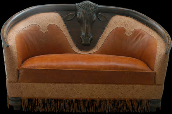Vintage Bull Head Sofa PNG image