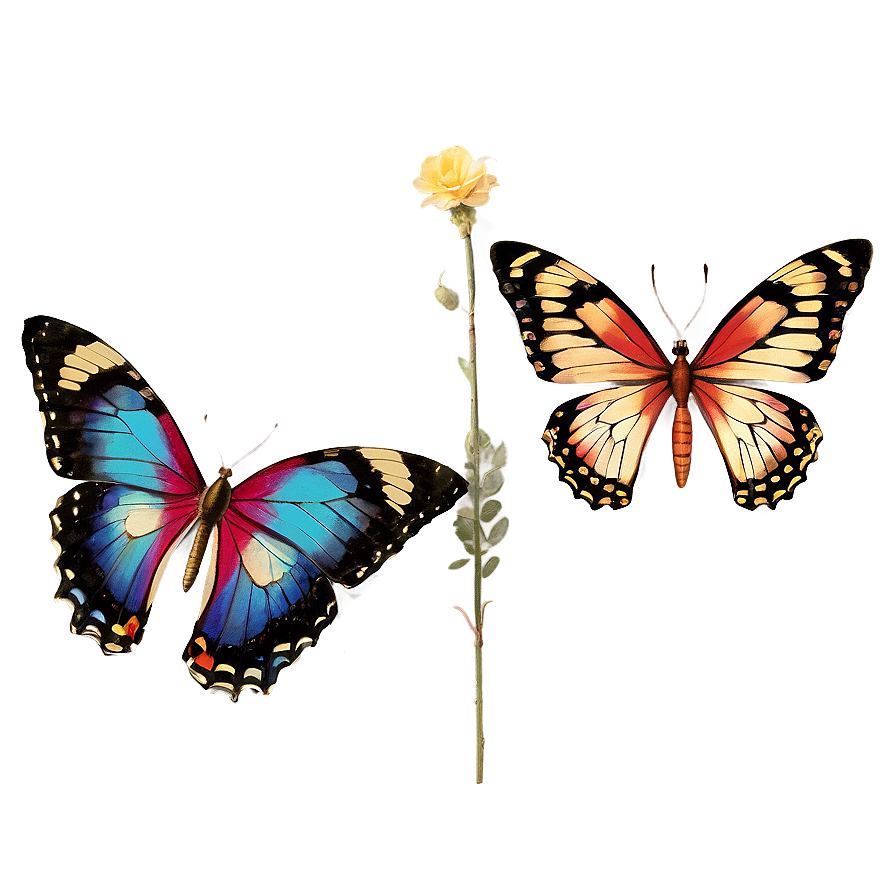 Vintage Butterflies Png 77 PNG image