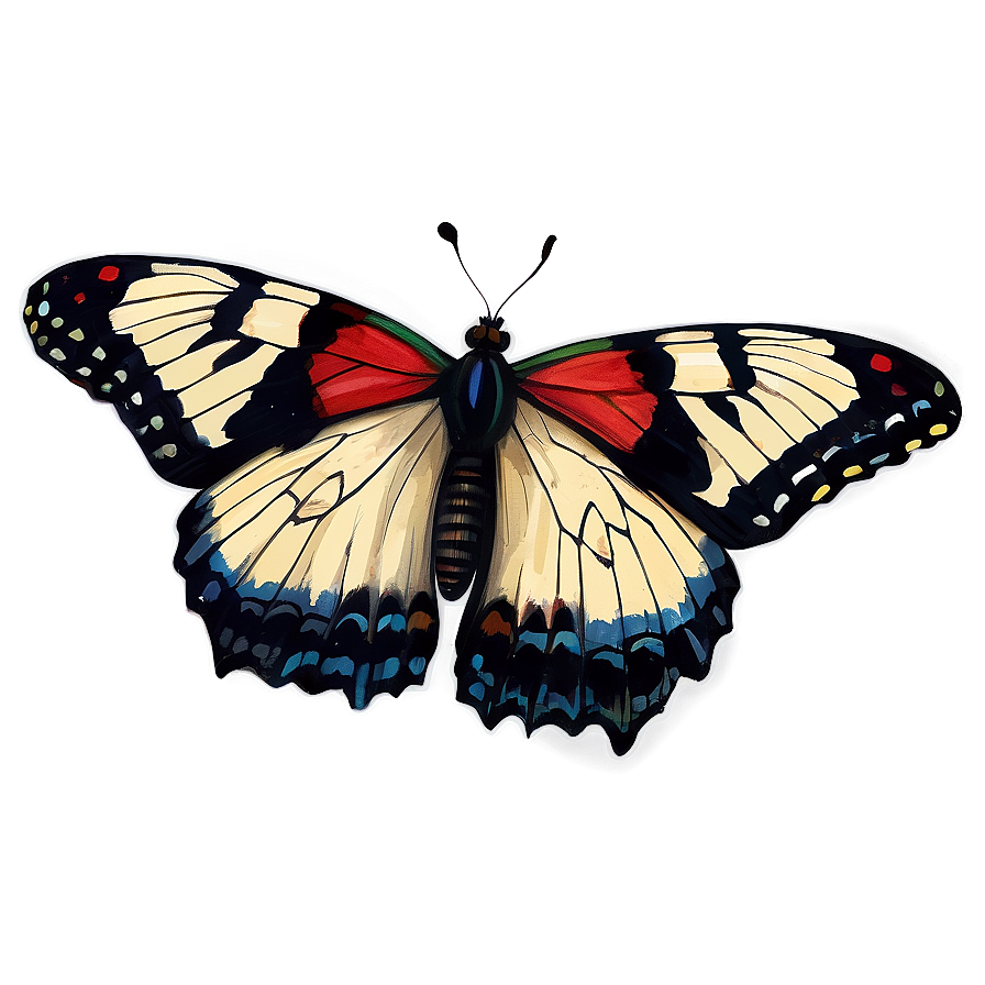 Vintage Butterfly Drawing Png Sbv PNG image