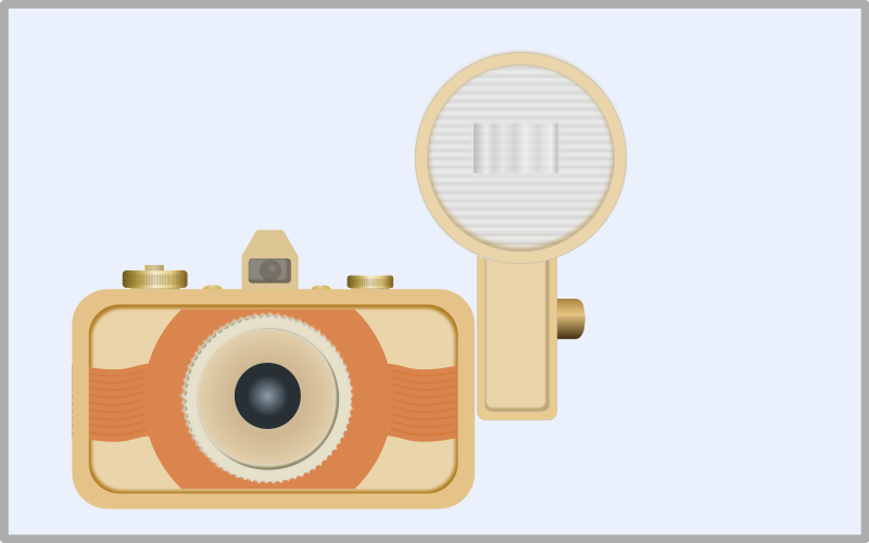 Vintage Cameraand Magnifying Glass Illustration PNG image