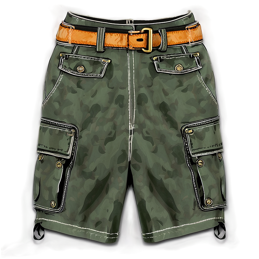 Vintage Cargo Shorts Png 06282024 PNG image