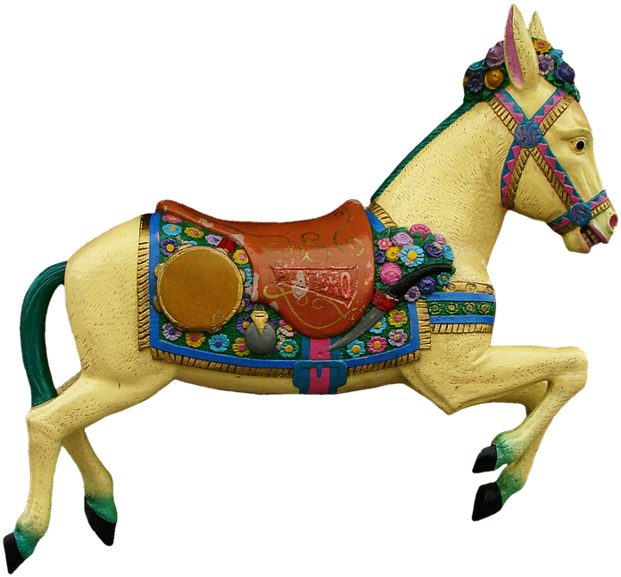 Vintage Carousel Horse Figurine PNG image