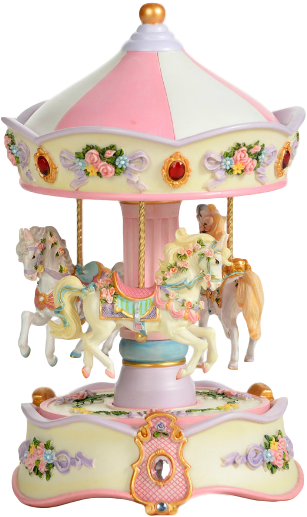 Vintage Carousel Music Box PNG image