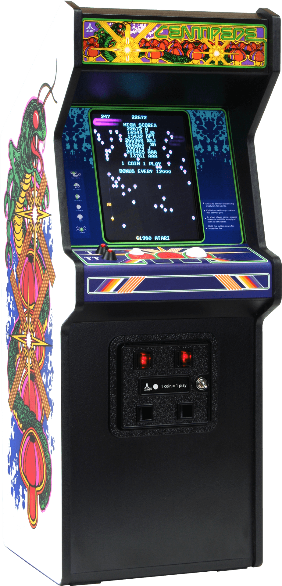 Vintage Centipede Arcade Machine PNG image