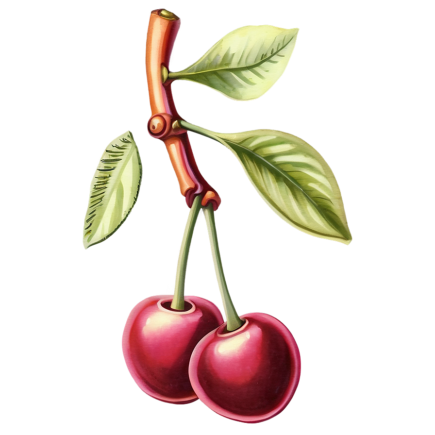 Vintage Cherry Illustration Png Lyl63 PNG image