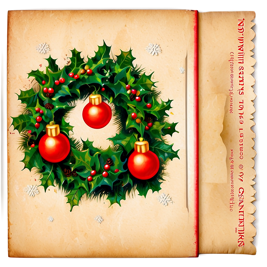 Vintage Christmas Card Png 77 PNG image