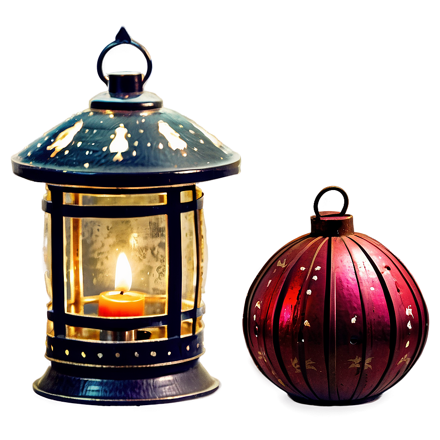 Vintage Christmas Lantern Png Jdn PNG image