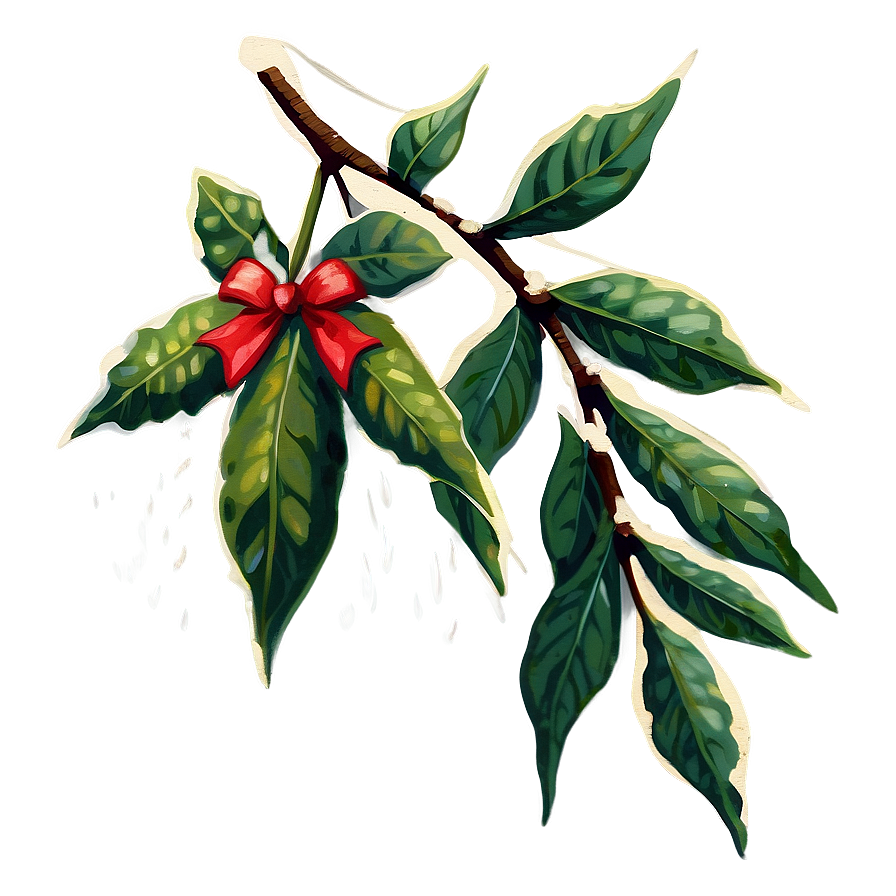 Vintage Christmas Mistletoe Png 17 PNG image