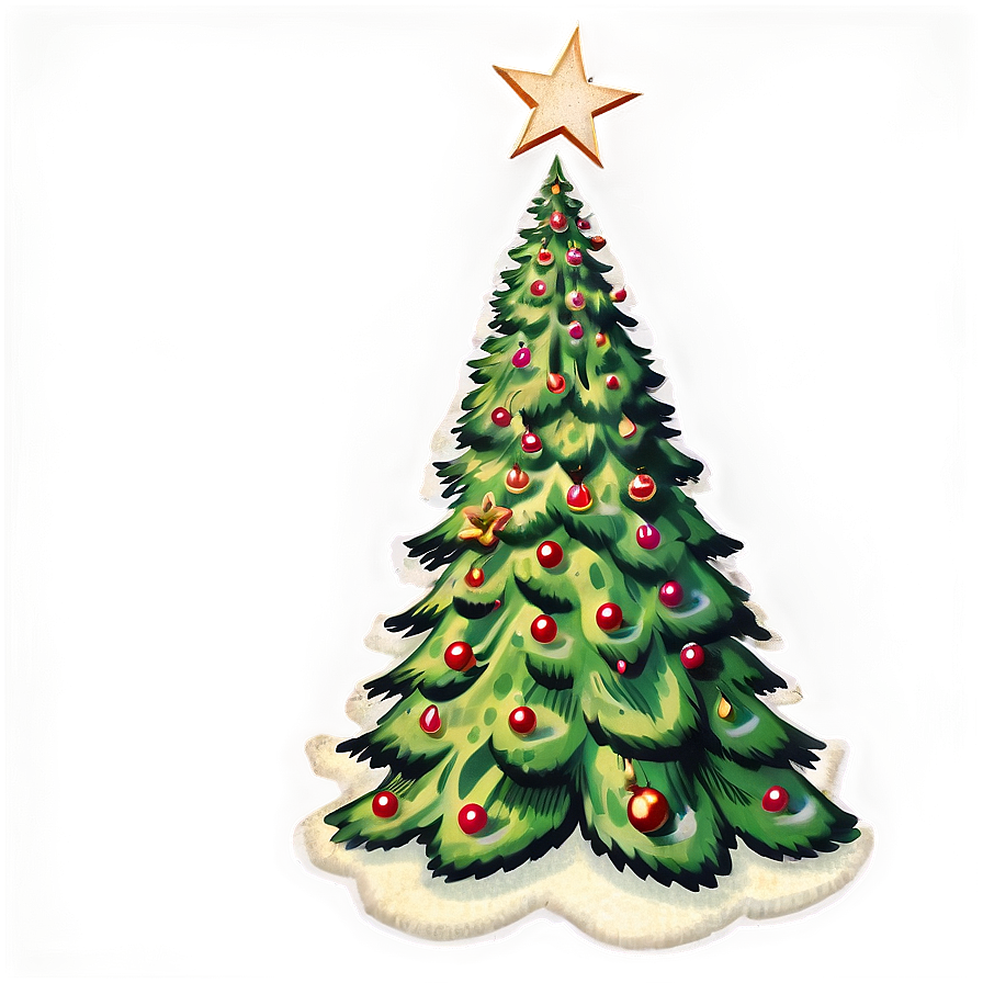 Vintage Christmas Tree Png Oto87 PNG image