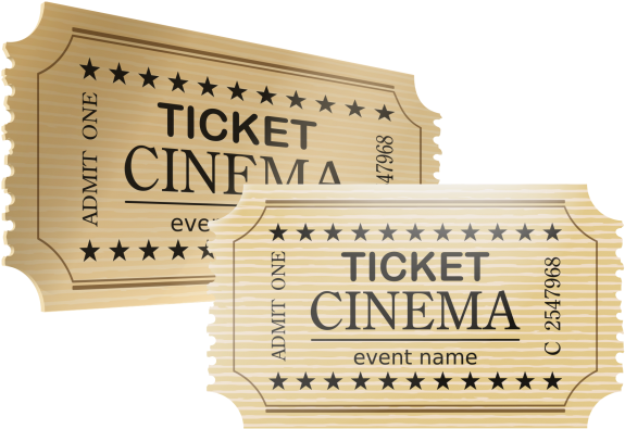 Vintage Cinema Tickets Vector PNG image