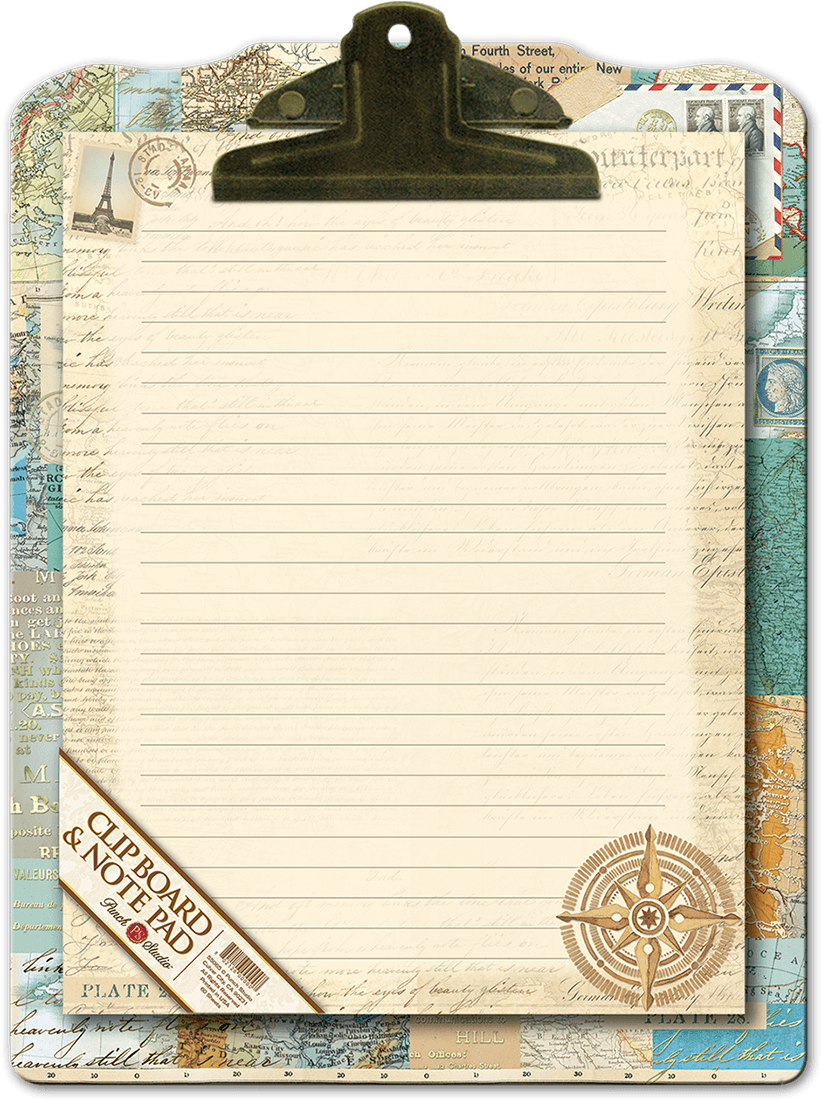 Vintage Clipboardwith Blank Paper PNG image