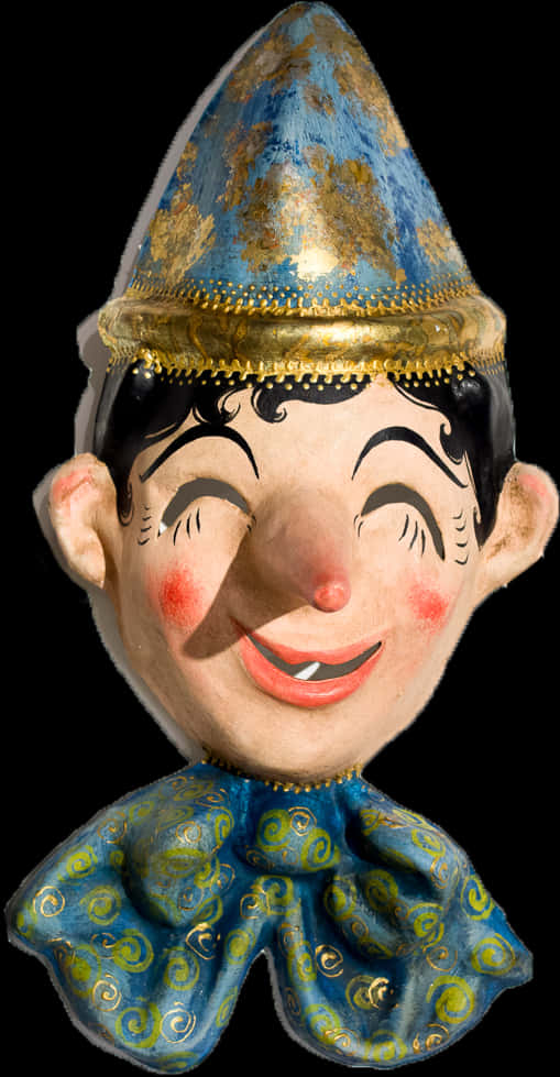 Vintage Clown Head Figurine PNG image