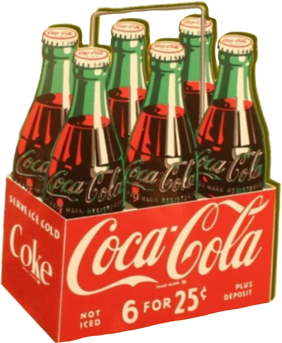Vintage Coca Cola Bottle Pack Advertisement PNG image