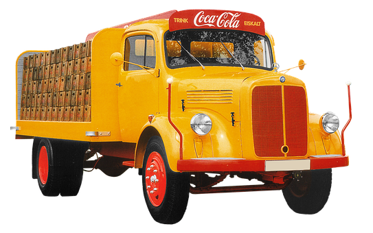 Vintage Coca Cola Mercedes Truck PNG image