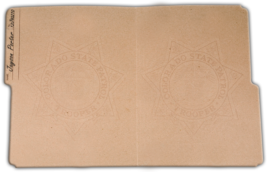 Vintage Colorado State Trooper Folder PNG image
