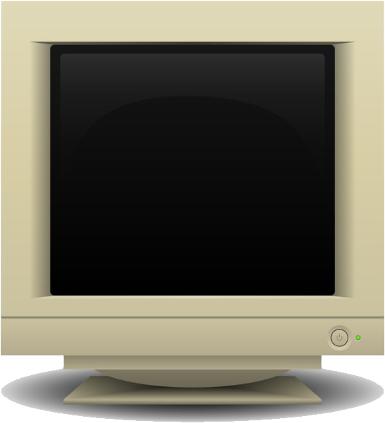 Vintage Computer Monitor C R T PNG image