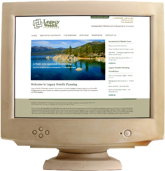 Vintage Computer Monitor Displaying Website PNG image