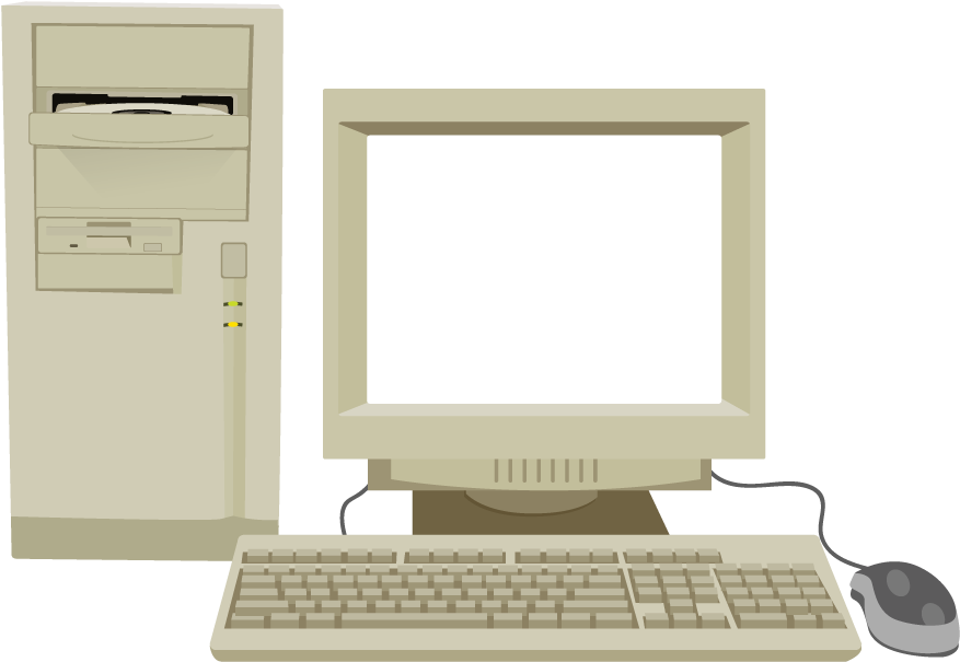 Vintage Computer Setup PNG image