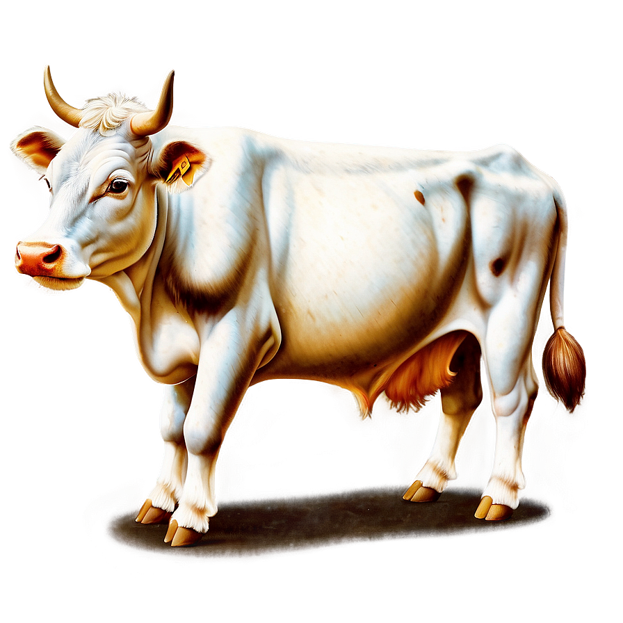 Vintage Cow Drawing Clipart Png 06272024 PNG image