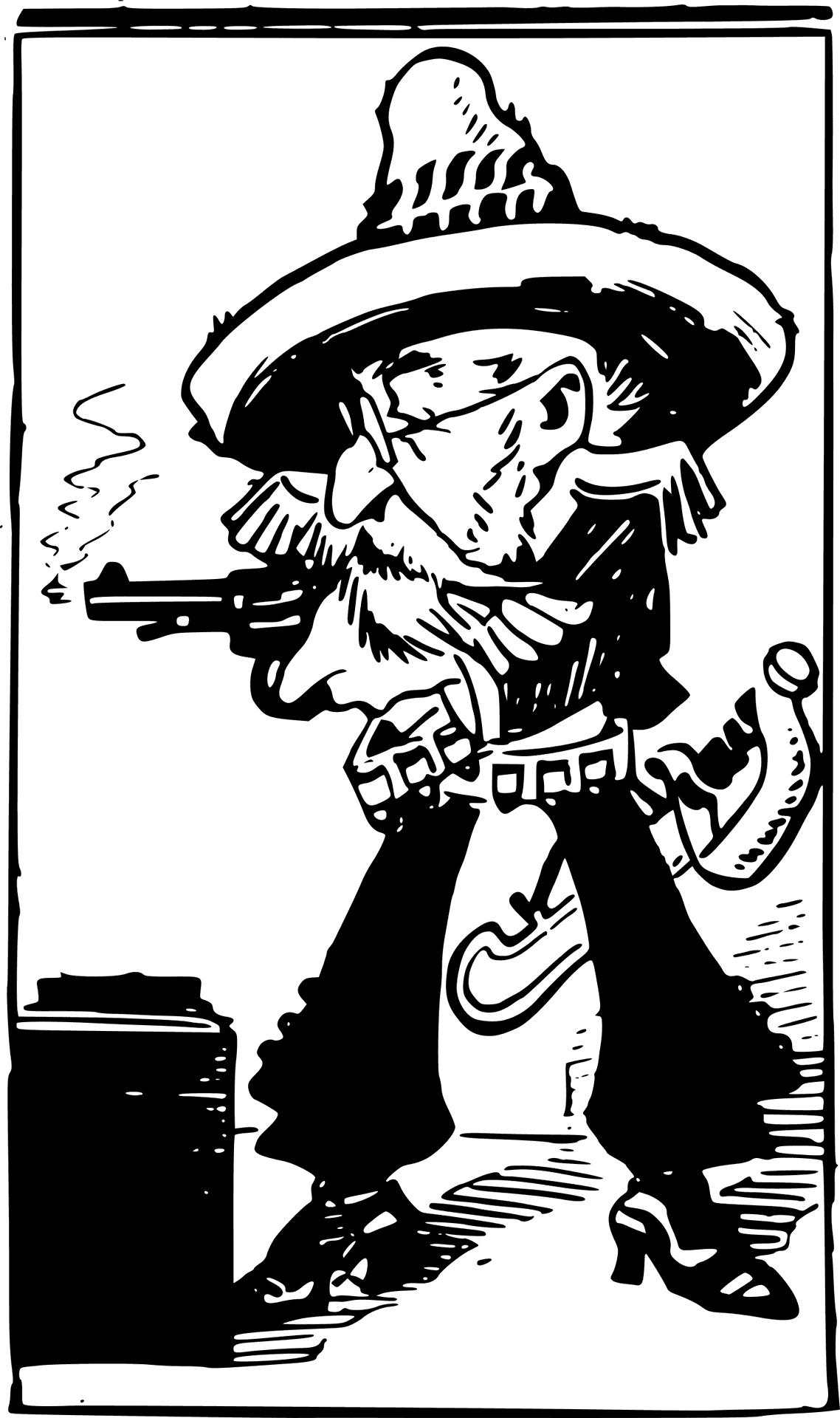 Vintage Cowboy Cartoon Illustration PNG image