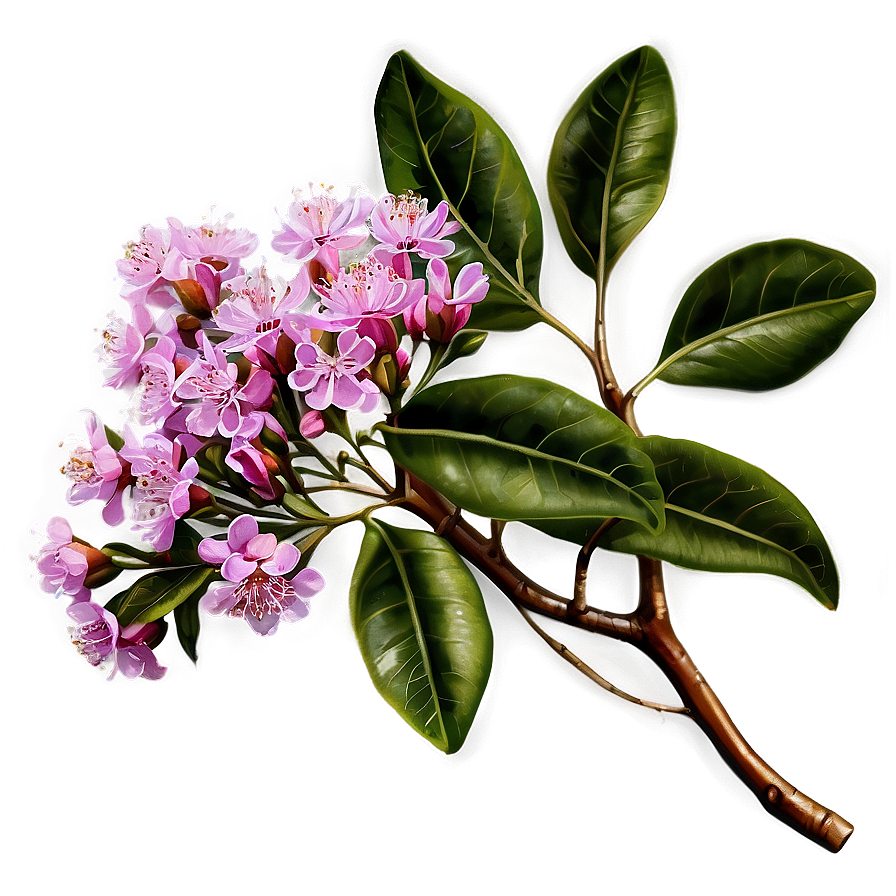 Vintage Crepe Myrtle Illustration Png Dvi PNG image