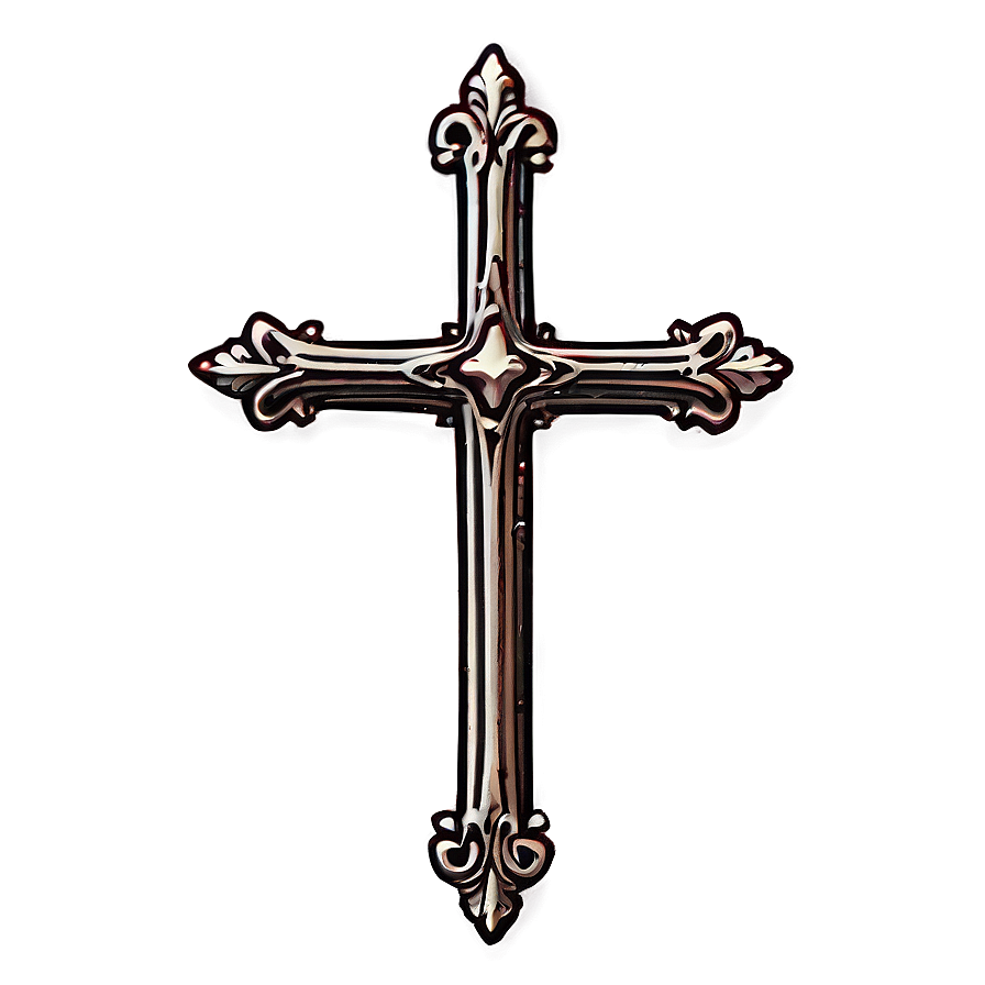 Vintage Cross Outline Png 06122024 PNG image