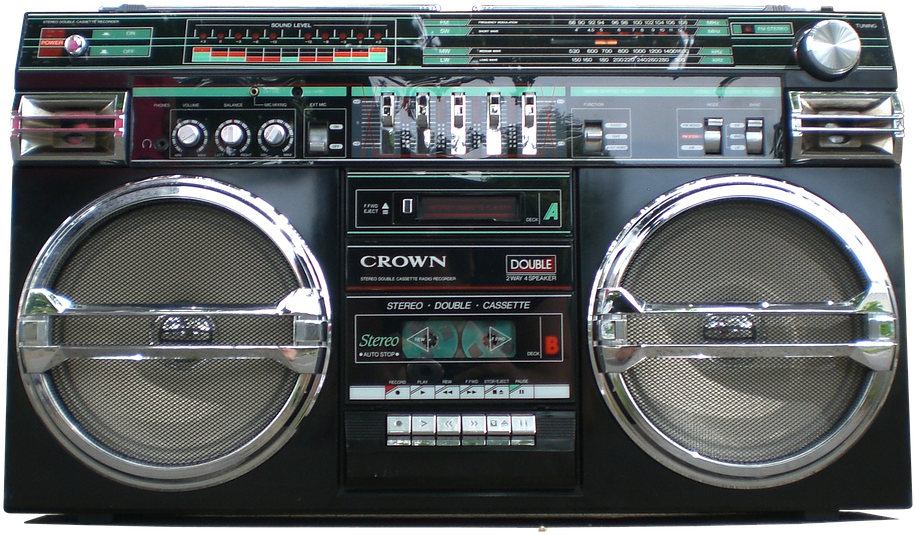 Vintage Crown Boombox Classic Design PNG image