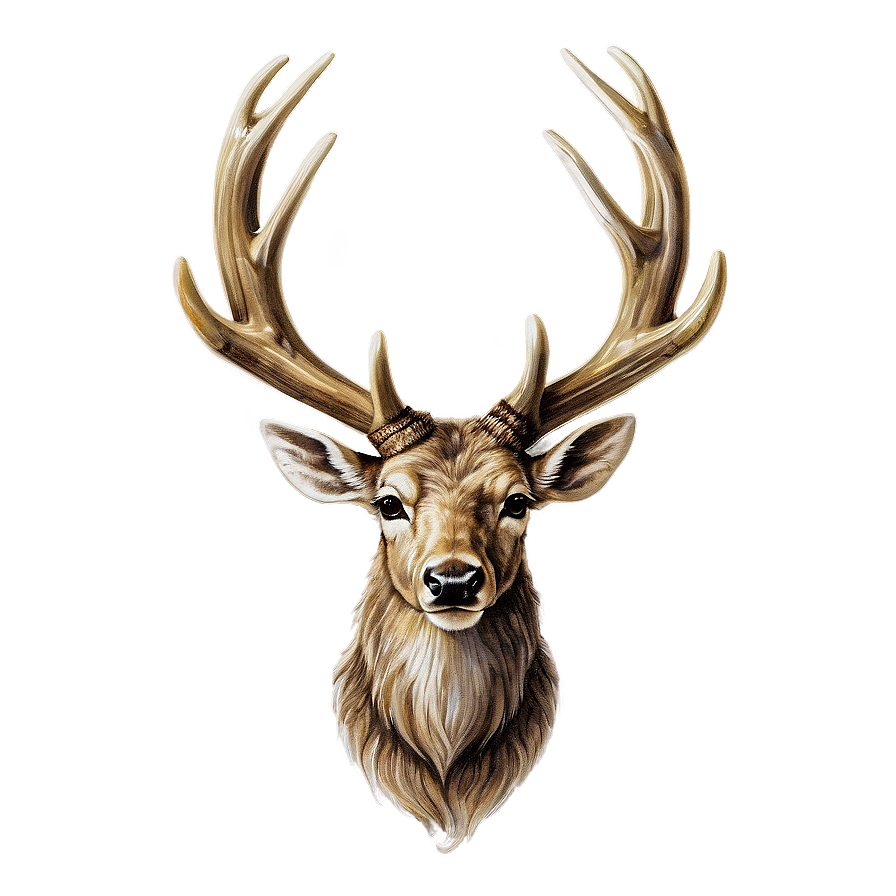 Vintage Deer Antler Sketch Png Xhi PNG image