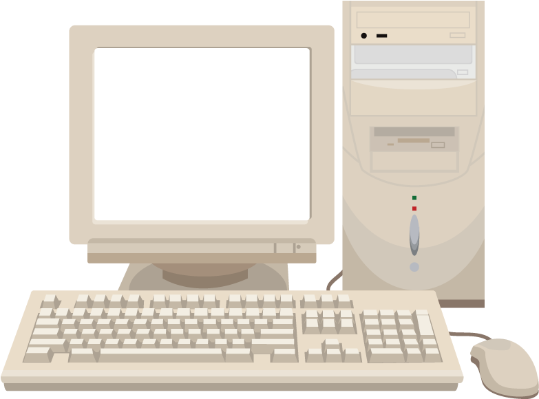 Vintage Desktop Computer Setup PNG image