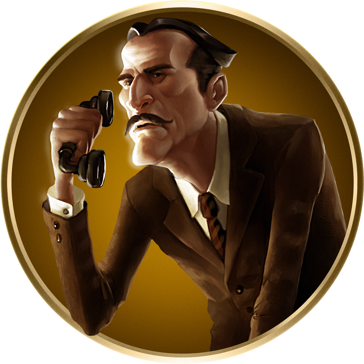 Vintage Detectivewith Binoculars PNG image