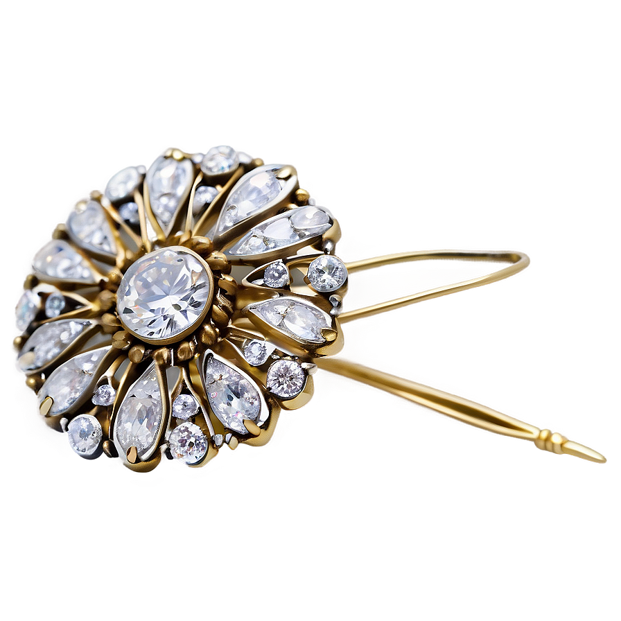 Vintage Diamond Brooch Png 05032024 PNG image