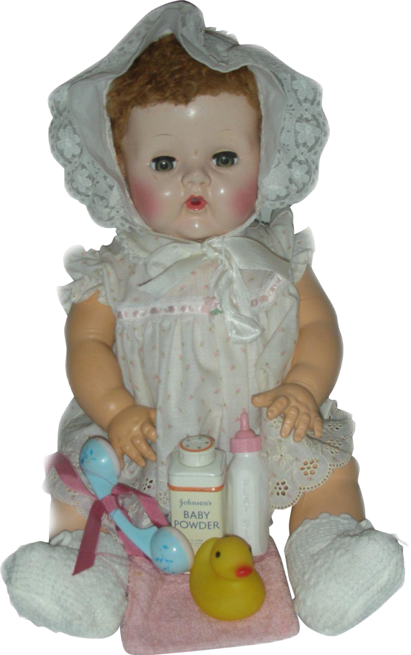 Vintage Doll With Accessories PNG image
