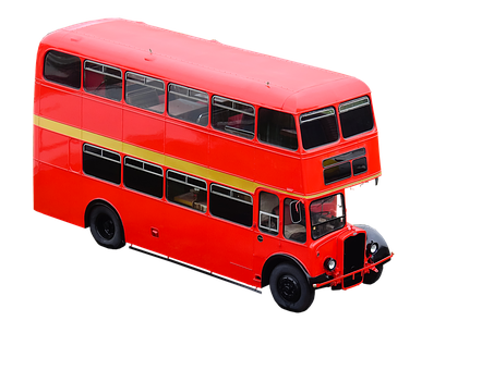 Vintage Double Decker Bus Isolated PNG image