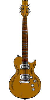 Vintage Electric Guitar Illustration PNG image