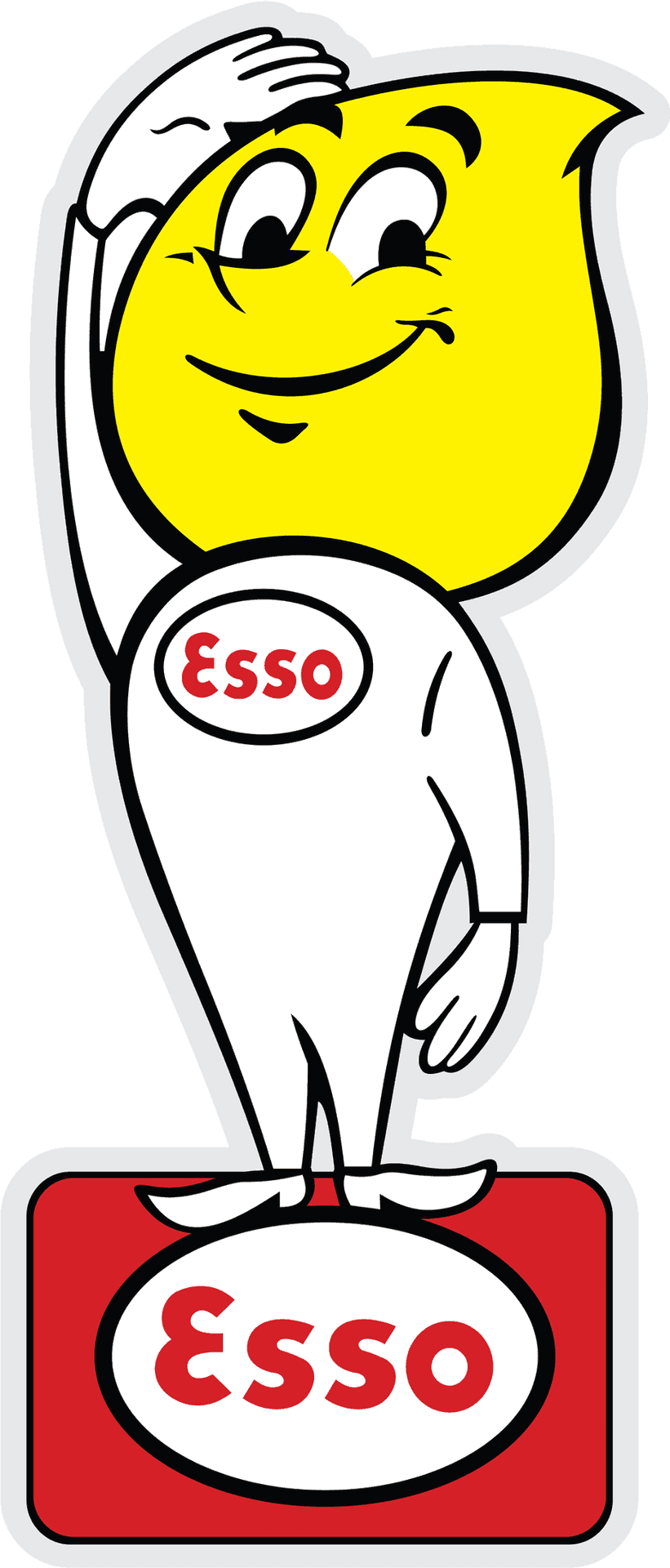 Vintage Esso Oil Drop Character PNG image