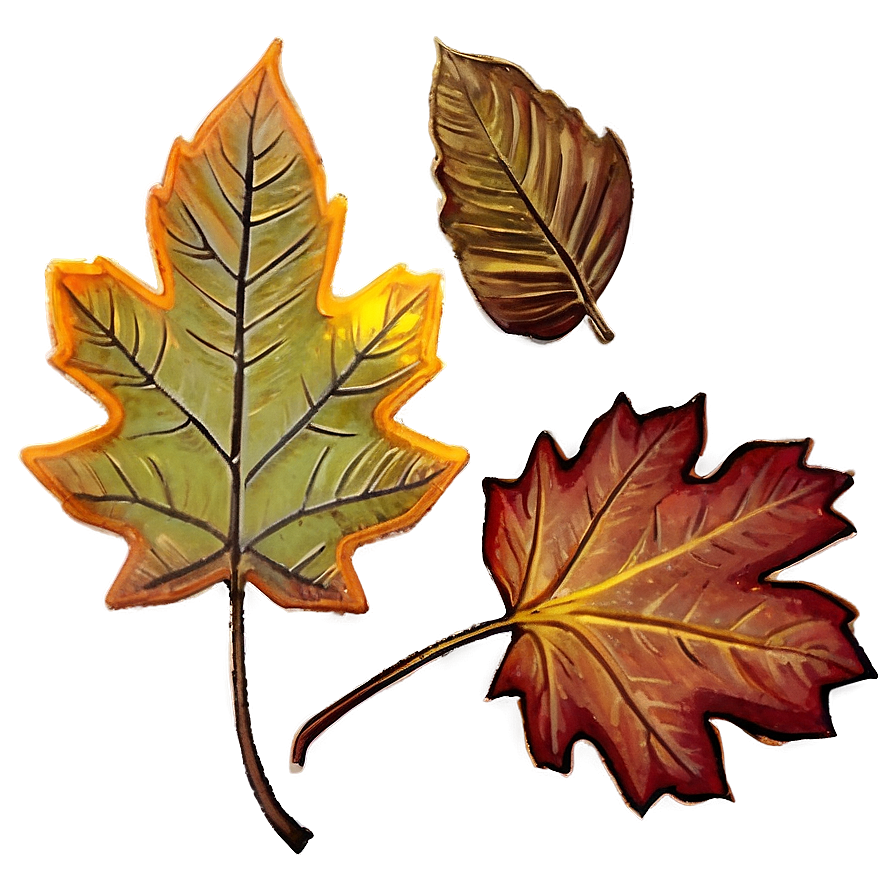 Vintage Fall Leaves Png 05042024 PNG image
