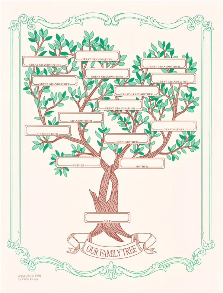 Vintage Family Tree Illustration PNG image