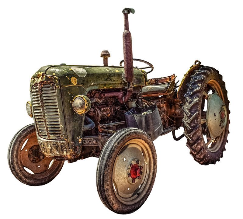 Vintage Farm Tractor Isolated PNG image