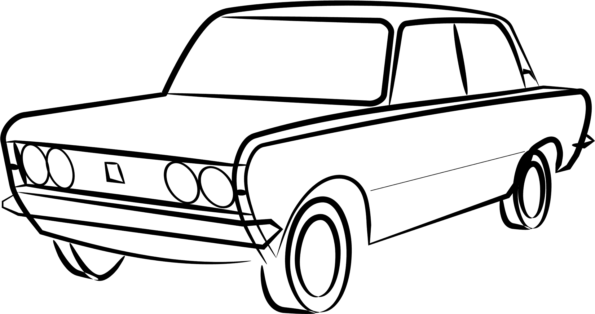 Vintage Fiat Car Line Art PNG image