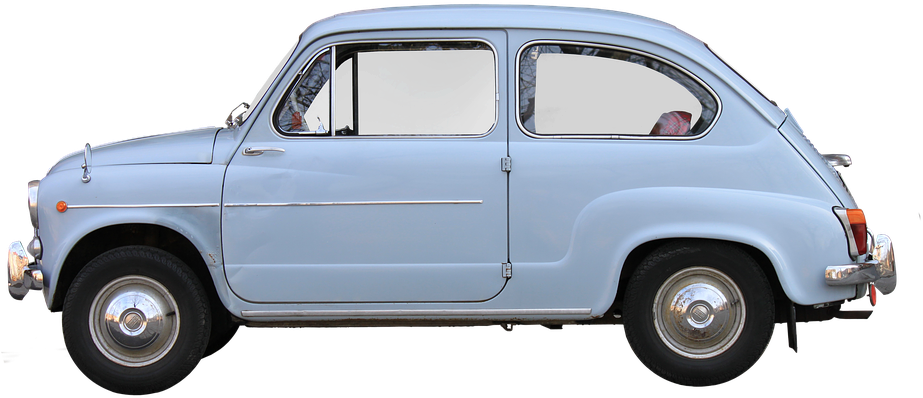 Vintage Fiat500 Side View PNG image