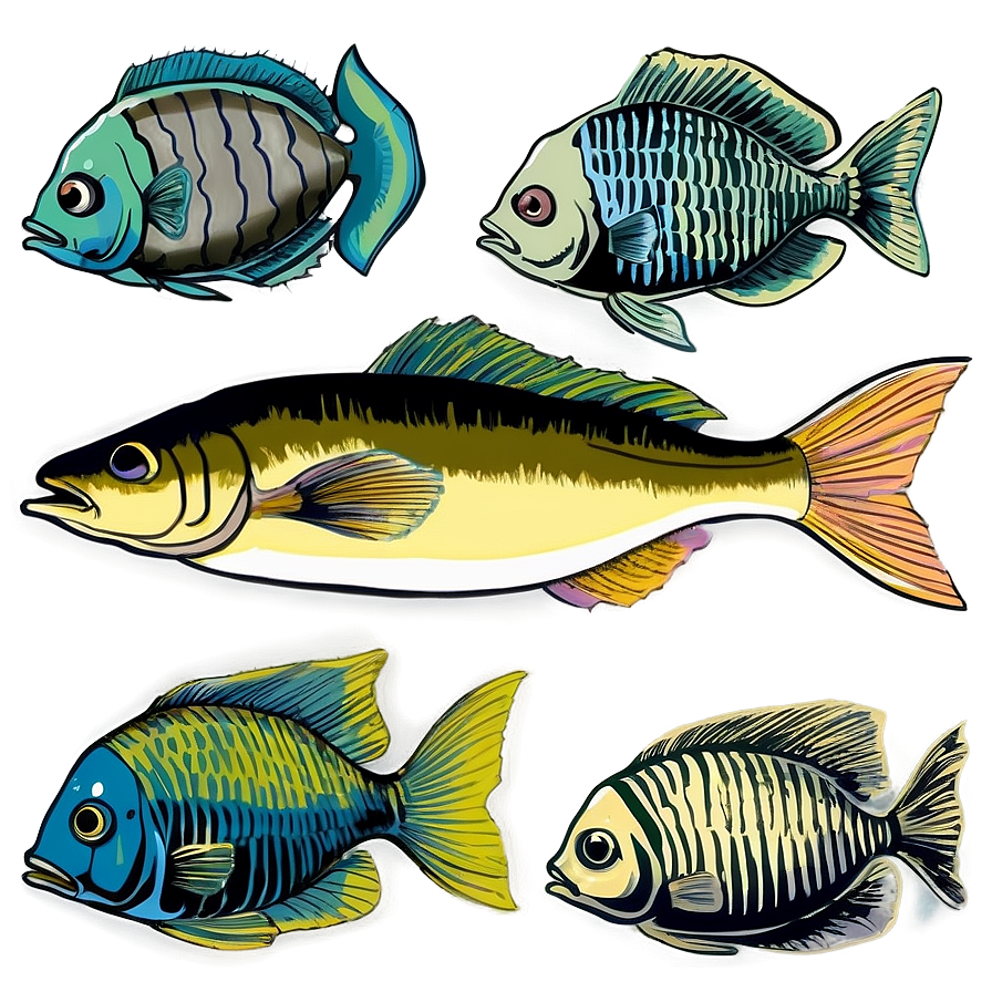 Vintage Fish Drawing Png Ytk PNG image