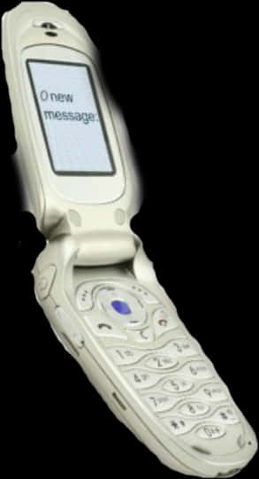 Vintage Flip Phone New Message PNG image