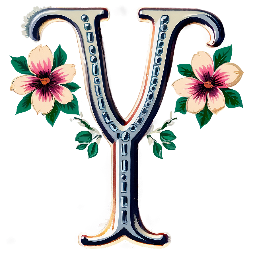 Vintage Flora Monogram Png 88 PNG image