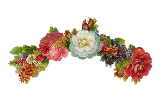 Vintage Floral Arrangement Artwork PNG image