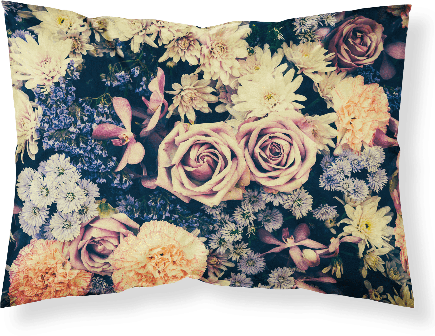 Vintage Floral Array Pillow Design PNG image