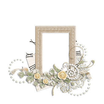 Vintage Floral Frame Decoration PNG image