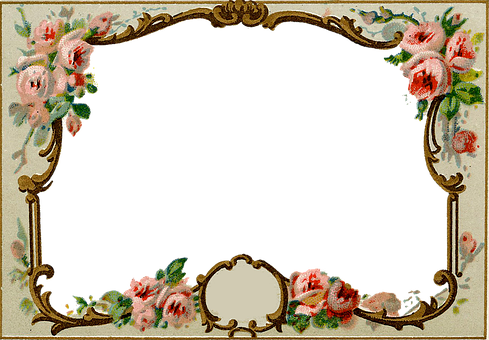 Vintage Floral Frame Design PNG image