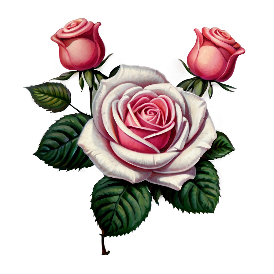 Vintage Floral Rose Png Ryv10 PNG image