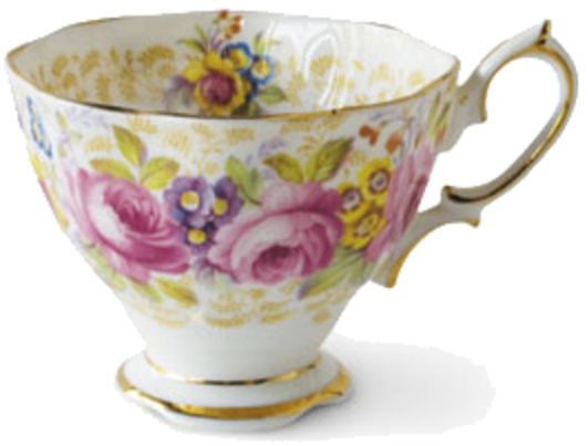Vintage Floral Tea Cup PNG image