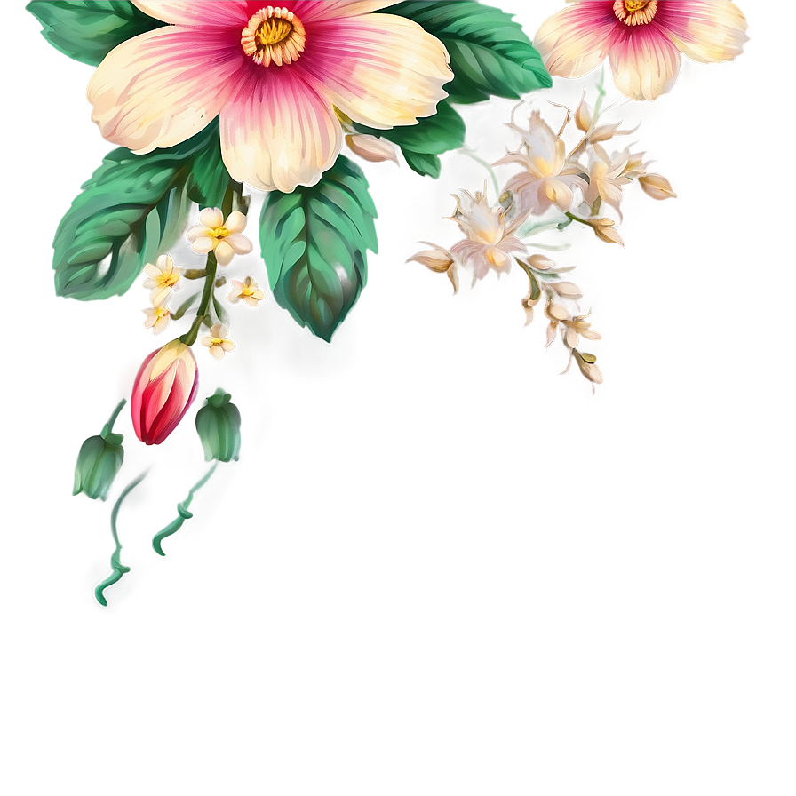 Vintage Flower Border Png Jmk PNG image